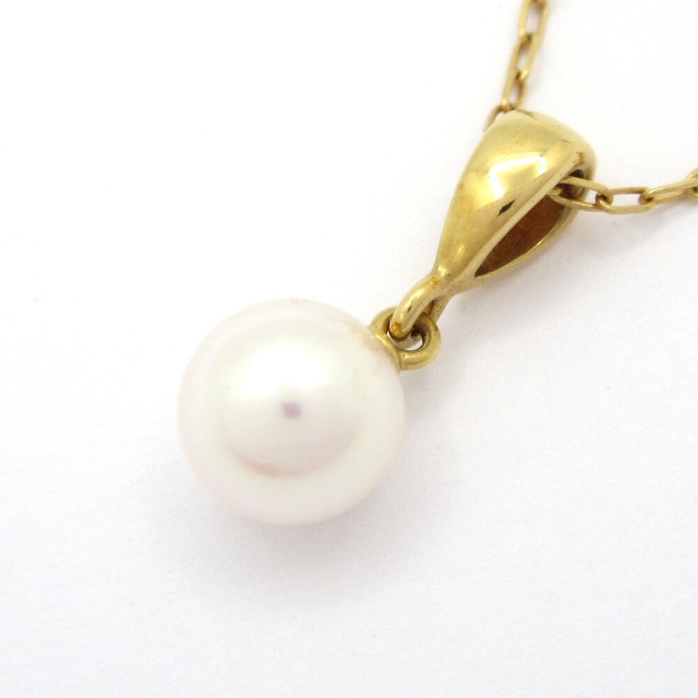 Mikimoto Necklace 18K Yellow Gold Cream Pearl